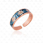Dark Blue Flower Design Ring