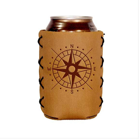 compass leather can holder