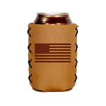 flag leather can holder