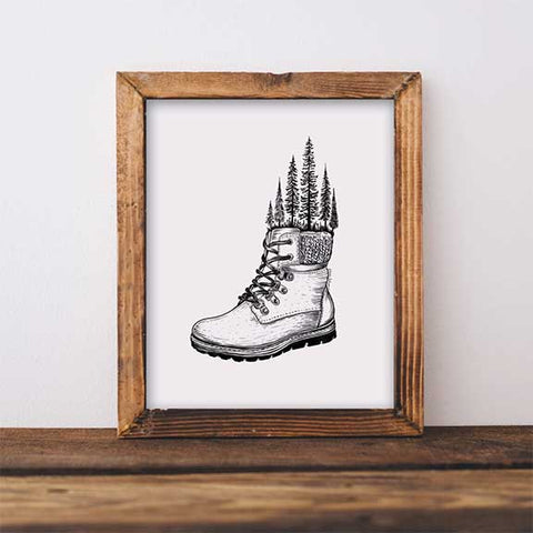 hiking boot art