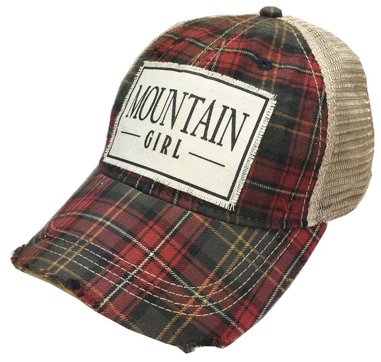 Mountain Girl Distressed Trucker Hat – Trail Addict Shop display picture 2