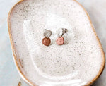 Silver and Copper Double Nugget Studs