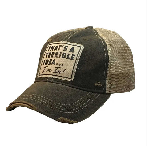 distressed trucker hat