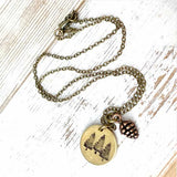 Hand-Stamped Forest Trees Necklace